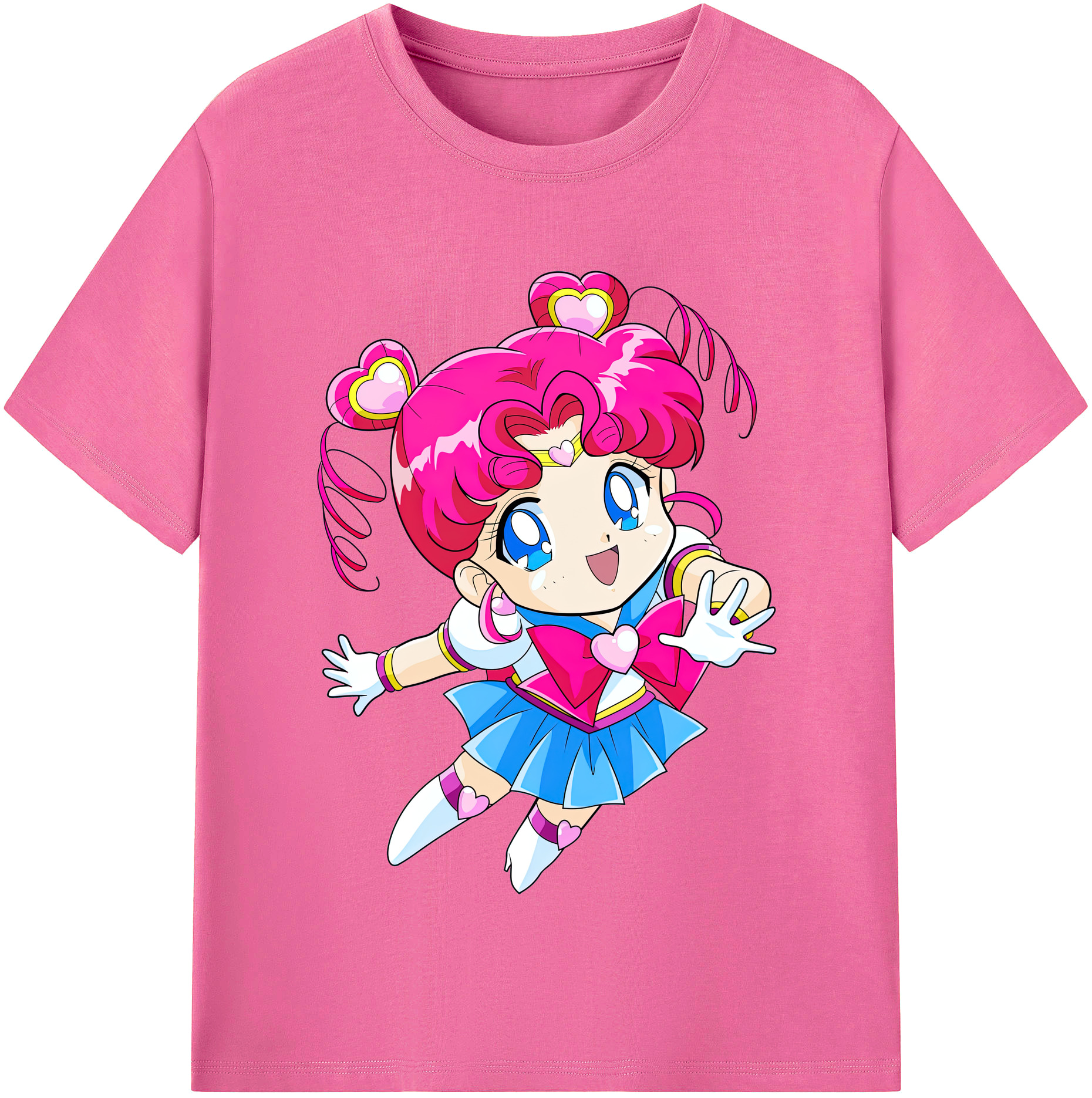（画像用） 美少女戦士セーラームーン ちびうさ Sailor Moon Chibiusa Tsukino Usagi Small Lady Serenity レディースカジュアルプリントTシャツ（綿100％）